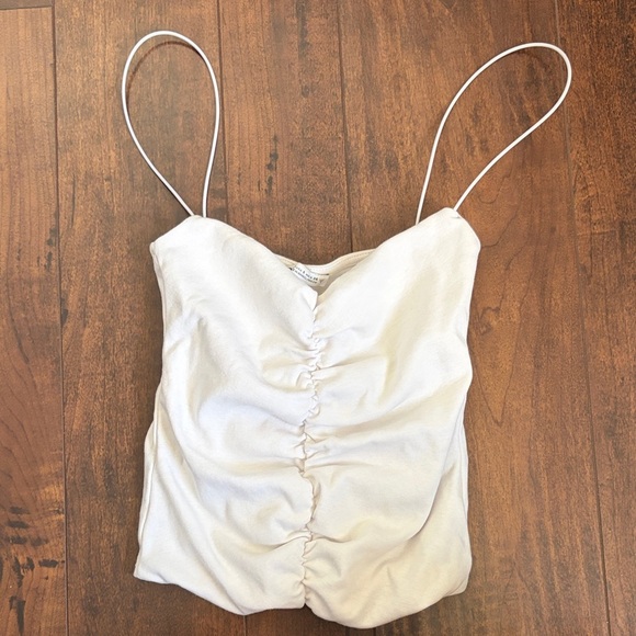 Zara Tops - Zara Cream Ruched Camisole Fits Size XS